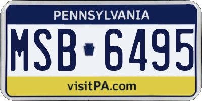 PA license plate MSB6495