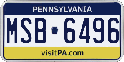 PA license plate MSB6496