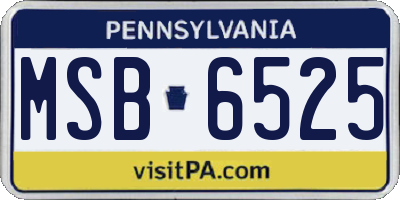 PA license plate MSB6525