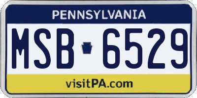 PA license plate MSB6529