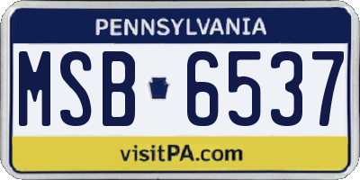 PA license plate MSB6537