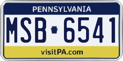 PA license plate MSB6541
