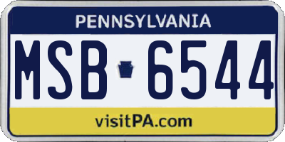 PA license plate MSB6544