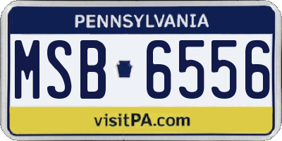 PA license plate MSB6556