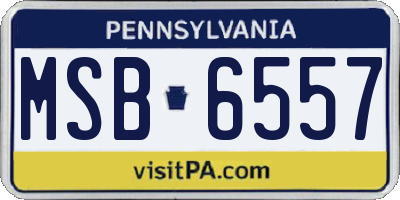 PA license plate MSB6557