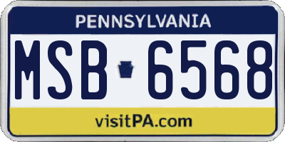 PA license plate MSB6568