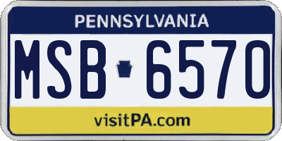 PA license plate MSB6570