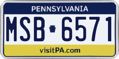PA license plate MSB6571