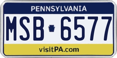 PA license plate MSB6577