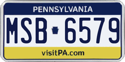 PA license plate MSB6579
