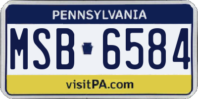PA license plate MSB6584