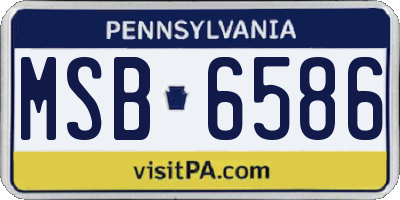 PA license plate MSB6586