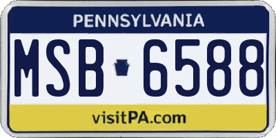 PA license plate MSB6588