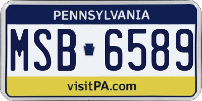 PA license plate MSB6589