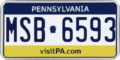 PA license plate MSB6593