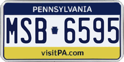 PA license plate MSB6595