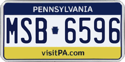 PA license plate MSB6596