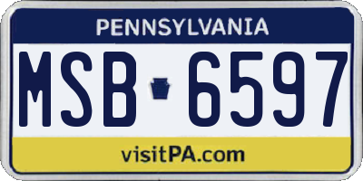 PA license plate MSB6597