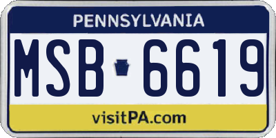 PA license plate MSB6619