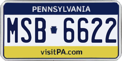 PA license plate MSB6622