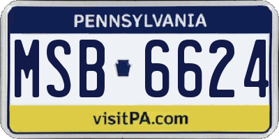 PA license plate MSB6624