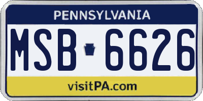 PA license plate MSB6626