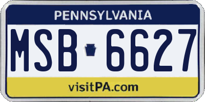 PA license plate MSB6627