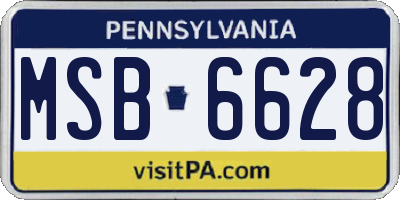 PA license plate MSB6628