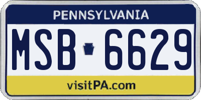 PA license plate MSB6629