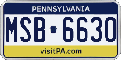PA license plate MSB6630