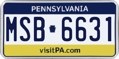 PA license plate MSB6631