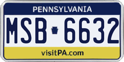 PA license plate MSB6632