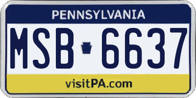 PA license plate MSB6637