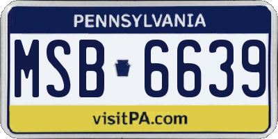 PA license plate MSB6639