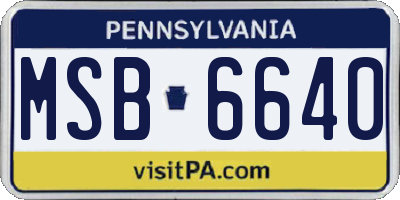 PA license plate MSB6640