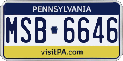 PA license plate MSB6646