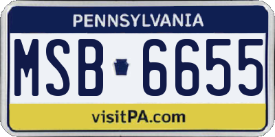 PA license plate MSB6655