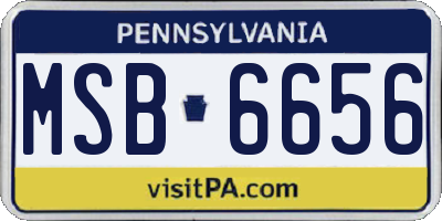 PA license plate MSB6656