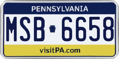 PA license plate MSB6658
