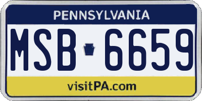 PA license plate MSB6659