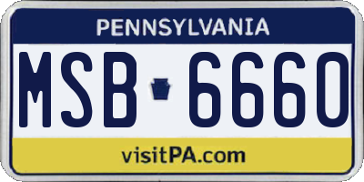 PA license plate MSB6660