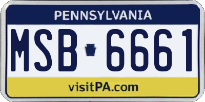 PA license plate MSB6661