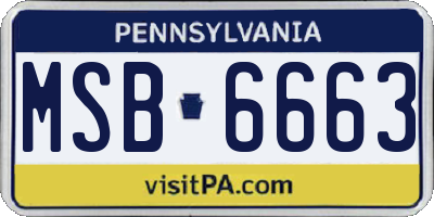 PA license plate MSB6663