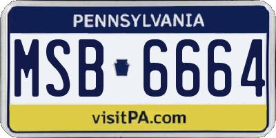 PA license plate MSB6664