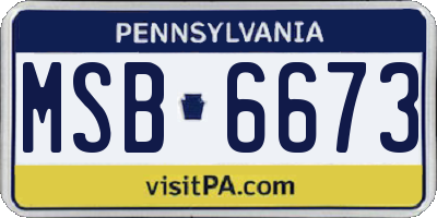 PA license plate MSB6673
