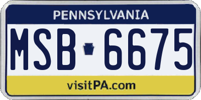 PA license plate MSB6675