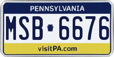 PA license plate MSB6676