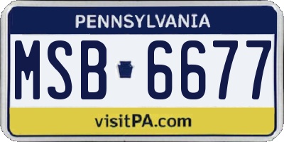 PA license plate MSB6677
