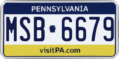 PA license plate MSB6679