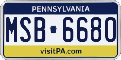 PA license plate MSB6680